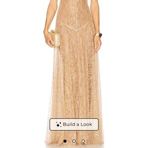 Chic Lace Maxi Dress in Beige